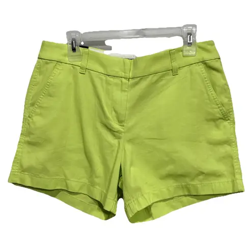 J. Crew Women’s Classic Chino Shorts 5” Inseam Size 8 Light Lime Green Preppy