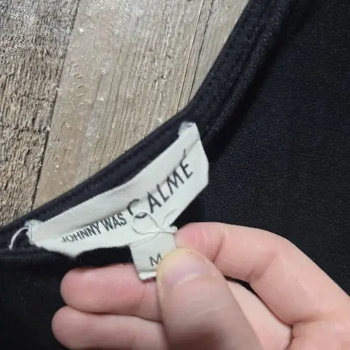 Johnny Was Calme Black Wide Leg Jumpsuit