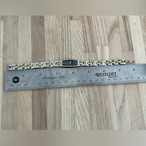 Raga Titan Ladies Watch Two Tone Bracelet Rectangular Black Dial