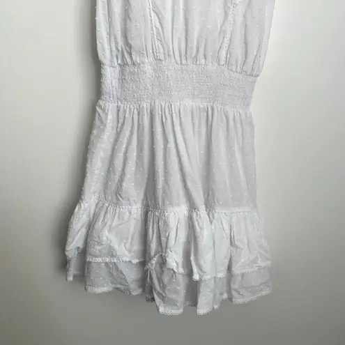 Poupette St. Barth Camila White Ruffled Mini Dress Small