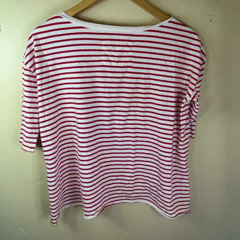 Frank & Eileen Josephine French Tee in White Double Decker Red Size Med Womens