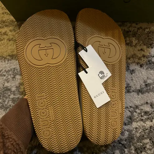 Gucci GG Interlocking Logo Rubber Sandals Slides Slip On Shoes Size 38