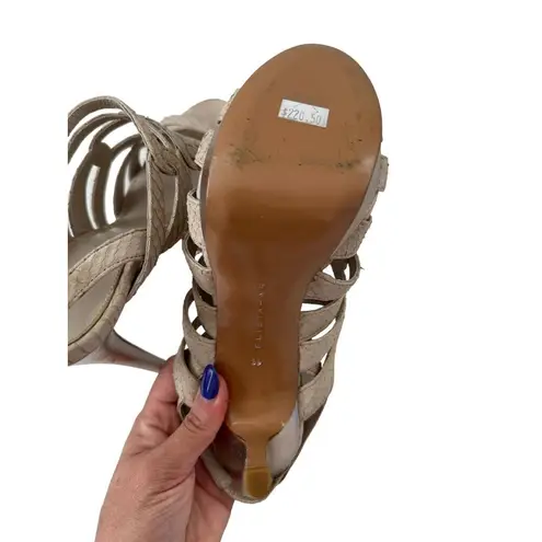 Elie Tahari Taupe Beige Leather Slingback Heels Size 39/9