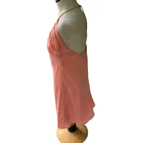 Abercrombie & Fitch  Halter Ruched Mini Dress Chiffon Sundress Coral NWT M