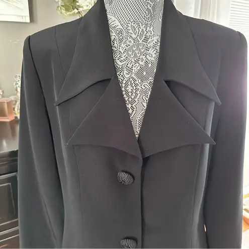 Anage Evenings Black Longline Blazer Jacket Formal Evening Coat Size 12