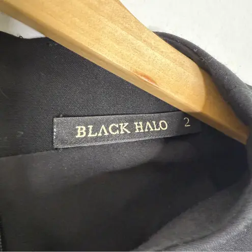 Black Halo One-Shoulder Ruffle Jumpsuit Size 2 Black