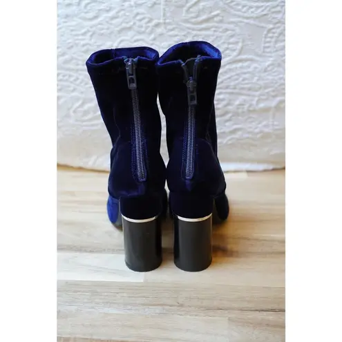 3.1 Phillip Lim Blue Velvet Kyoto Boots Booties In RQ431 Royal Blue Size 36.5