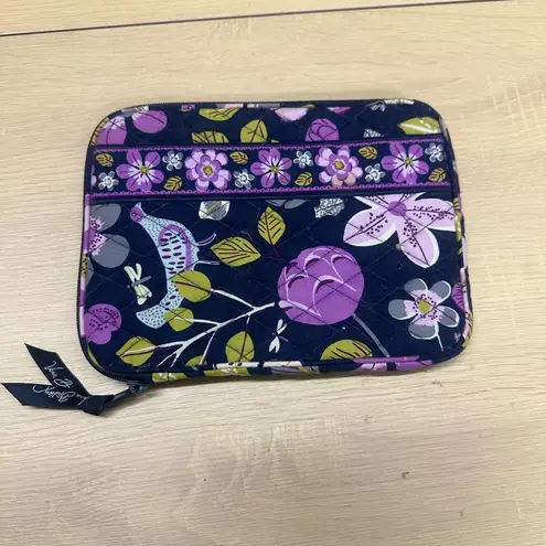 Vera Bradley Purple  Ipad / E Reader Case Birds Flowers Navy Blue 9 x 7 EUC