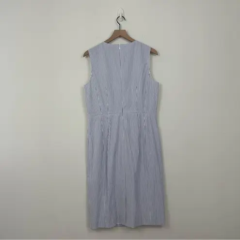 Brooks Brothers Blue & White Seersucker Sheath Dress, 14