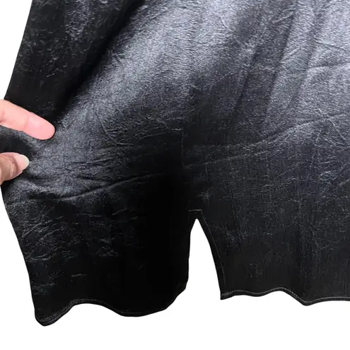 Vintage Carole Little II Black Crinkled Satin Swing Tank Top 24W Y2K Plus