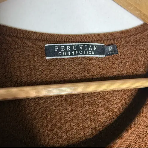 Peruvian Connection Brown Pima Cotton Sweater Women’s Medium