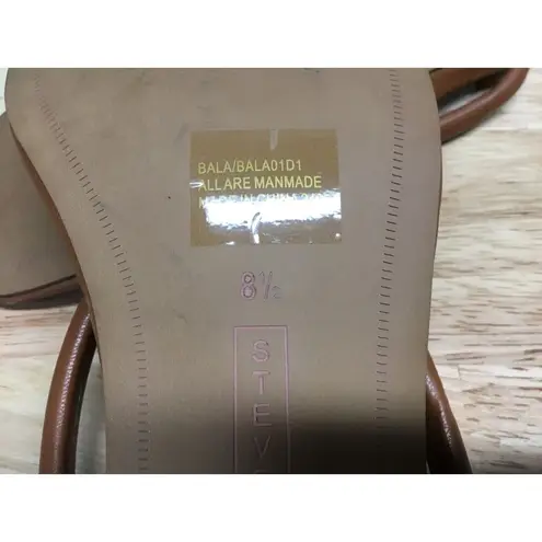 Steven New York Bala Women's 8.5 Brown Open Toe Ball Heel Strappy Slide Sandals
