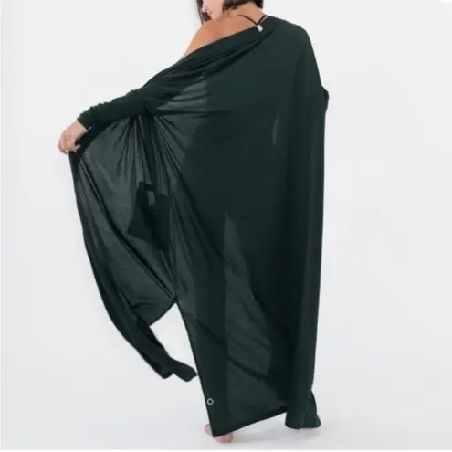 FLAW Lunya Organic Pima Long Cardigan One Size OS Green