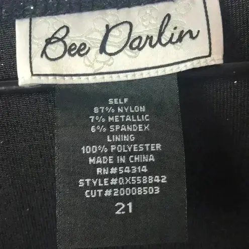 Bee Darlin PLUS SZ JR SZ 21 BLACK GLITTER DRESS. GREAT FOR FORMAL PARTY PROM