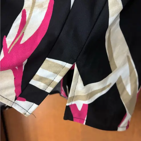 Alfani  Womens Mixed Media Flutter Sleeve Top Deep Black Palm Leaf - Image 7