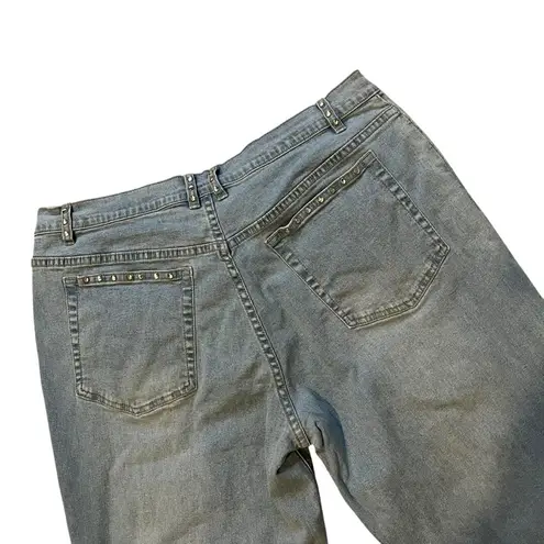 Very Vera Rhinestone Embellished Light Wash Jeans, Sz 14 Blue