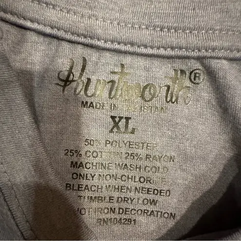 Huntworth New Women's T Shirt XL Distressed Flag Graphic Tee American Flag Blue