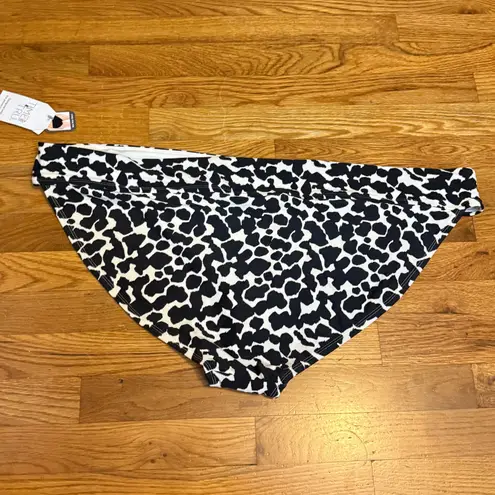 Time and Tru Women’s 3X 24W 26W Black White Mid Rise Bikini Bottom Swimsuit New