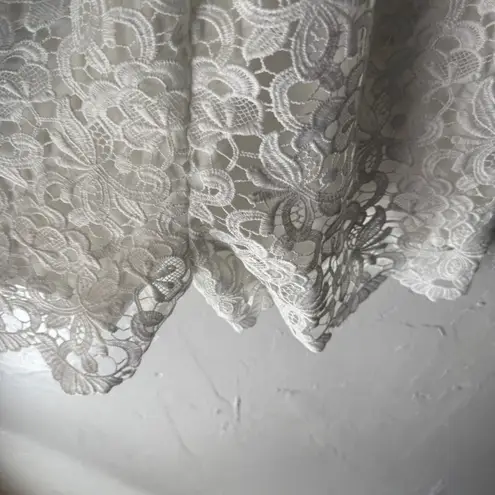 Muse White Lace Overlay Romper Size 2 Bridal Shower Boho Cottagecore