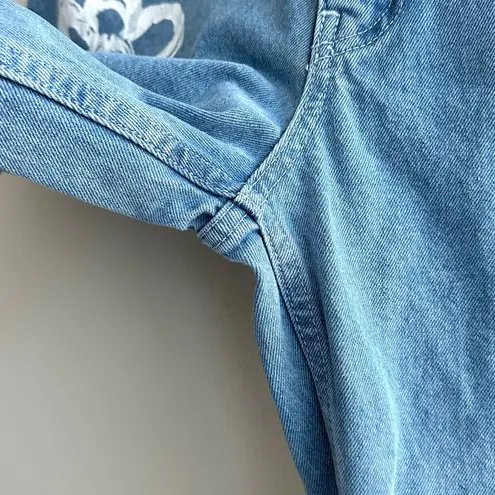 The Ragged Priest High Waist Straight Leg Denim Jeans Relaxed Fit Daisy Print