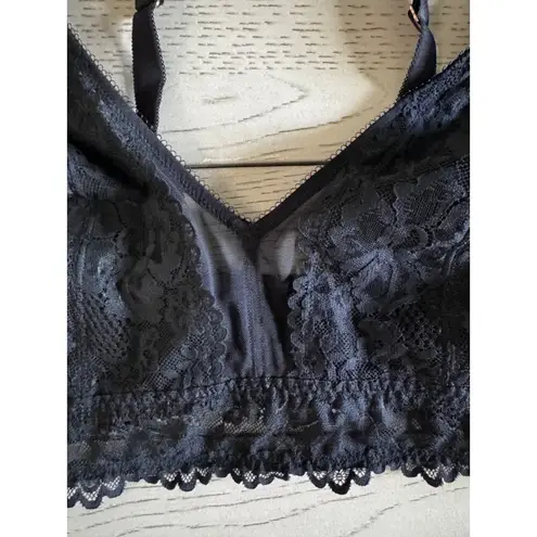 Savage X Fenty Black Lace Bralette 2X Plus Size Wireless Sheer Lingerie