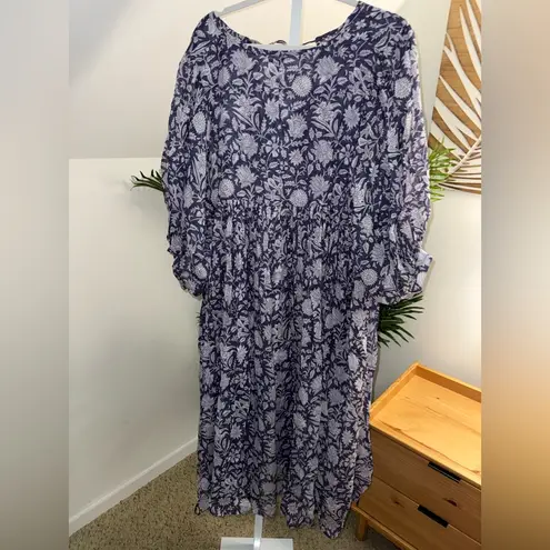 Daughters of India Kyra Midi Dress in Blue Iris XL