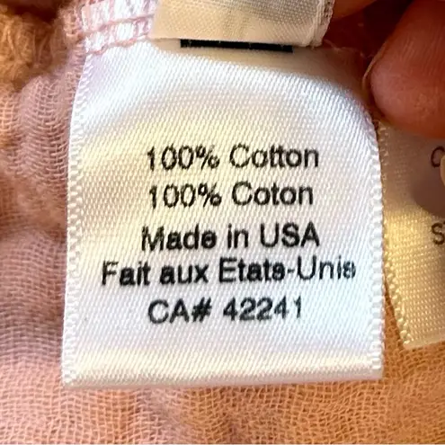 STARK X Hand in Pocket Front Tie Ruffle Cotton Gauze Romper w/ Pockets Sz M Size M