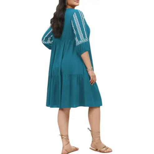 BloomChic Cotton Bandana Print Tassel Trim Midi Dress size 14