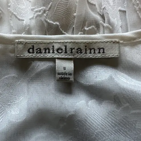 Daniel Rainn Size Small White Semi-Sheer Tunic Sleeveless Top Lace Crocheted