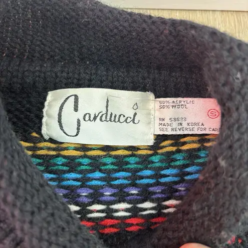 Carducci VTG 80s S Women's 3D Chunky Knit Sweater Wool Black Coogi Style