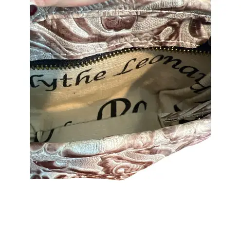 Blythe Leonard Tooled Leather Makeup Pencil Bag Zip Top Handmade USA 5.5" x 4"