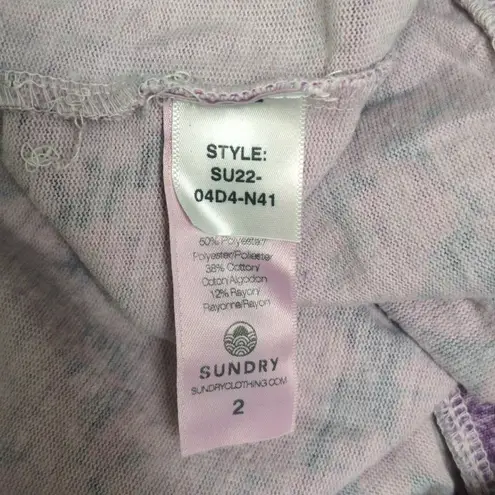 Sundry Mod Floral Sweatshirt Top Bright Orchid Long Sleeves Crewneck 2 / M New