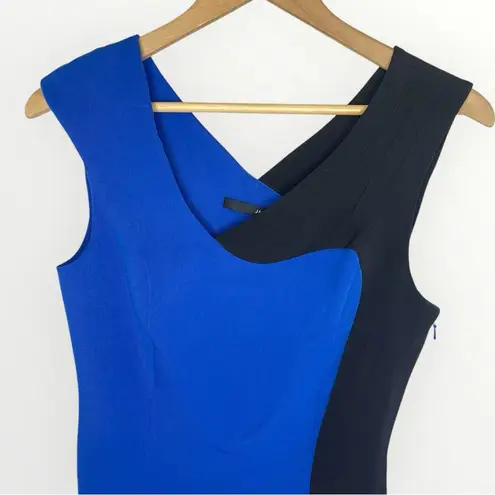 NWOT JAY GODFREY Blue & Black Colorblocked Sheath Dress, Size 4