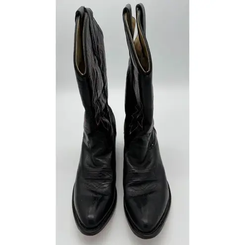 Old West Black Cowboy Boots 8110 Cushion Comfort Cowgirl Western Size 7