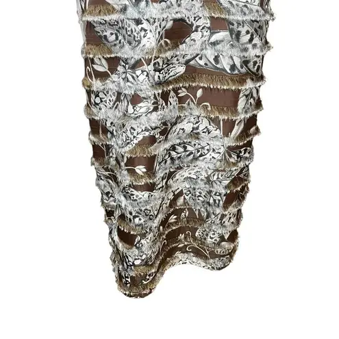Roberto Cavalli Class Tess Fringed Snake Dress Size 44 / US 8