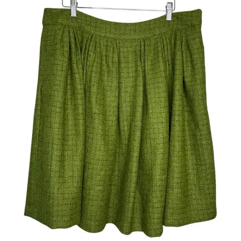 EUC Francis Valentine Women’s Green Wool Pleated Skirt Size Large