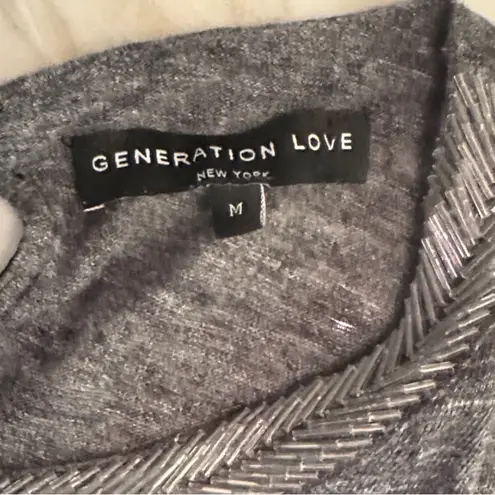 Generation Love EUC Charcoal Muscle Tee with Beaded Trim Size M