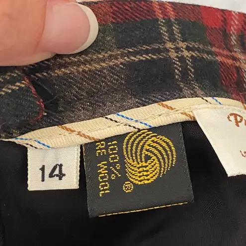 Susan Bristol Vintage 70s Plaid Skirt Wool Bristol Tartan Country Straight 14