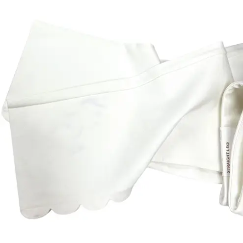 Soft Surroundings NWT White Sadie Scalloped Ankle Pants Size Tall L