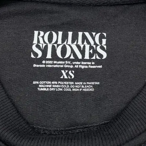 The Rolling Stones NEW Womens XS Sweatshirt Spikey Tongue Black Long Sleeve Band