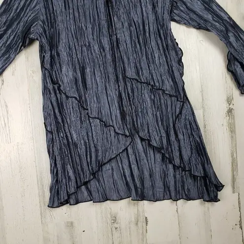 Jes Irie Crinkle High Low Lightweight Metallic Jacket Women's Size Medium