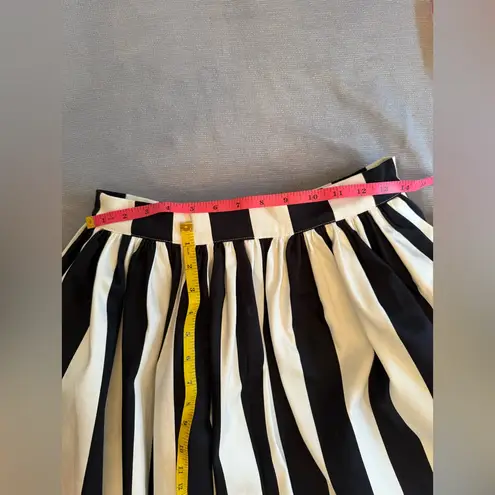 Vixen by Micheline Pitt Ghost Swing Skirt in Black and White Stripes Sz M Size M