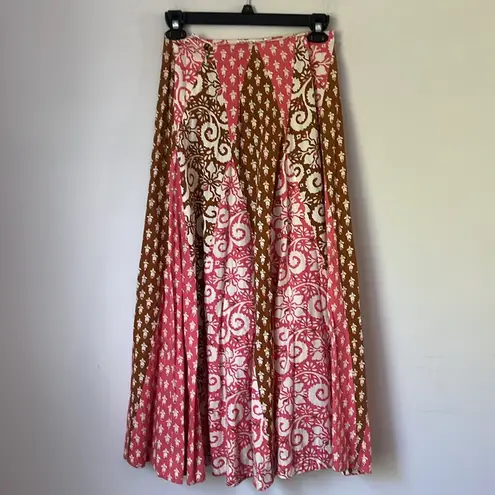 Vtg 60’s Bill Atkinson Elegant Pink and Brown Boho Patterned Skirt Sz 10 ♟️