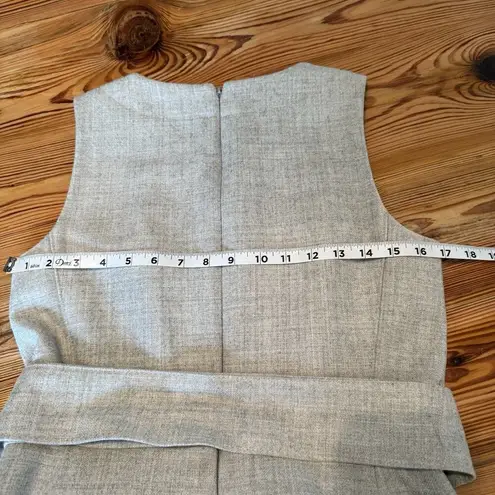 J. Crew Dress Women's Sz 4 Gray Wool Sleeveless Belted Career Office Staple EUC