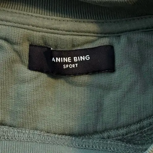 ANINE BING Size L Tyler Oversized Sweatshirt Crewneck Chenille Letters FLAWED