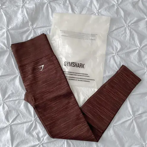 Gymshark Adapt Marl Seamless Leggings Size small, archive brown/cherry brown NWT