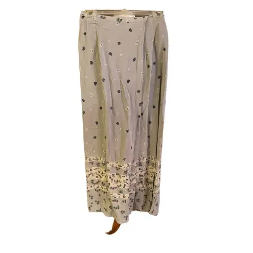Jessica Holbrook Womens Maxi Skirt Floral Modest Light Gray Medium