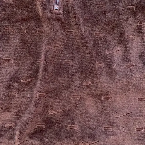 Nike  logo velour crop long sleeve pull over size small