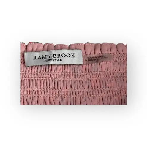 Ramy Brook ✿ Ronnie Tiered Chiffon Ruffle Mini Skirt ✿ Pink Leaf Print ✿ Large