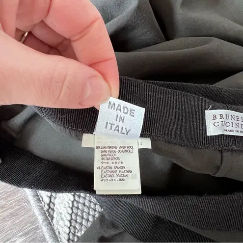 Brunello Cucinelli wool blend wrap front maxi skirt in gray women’s 6